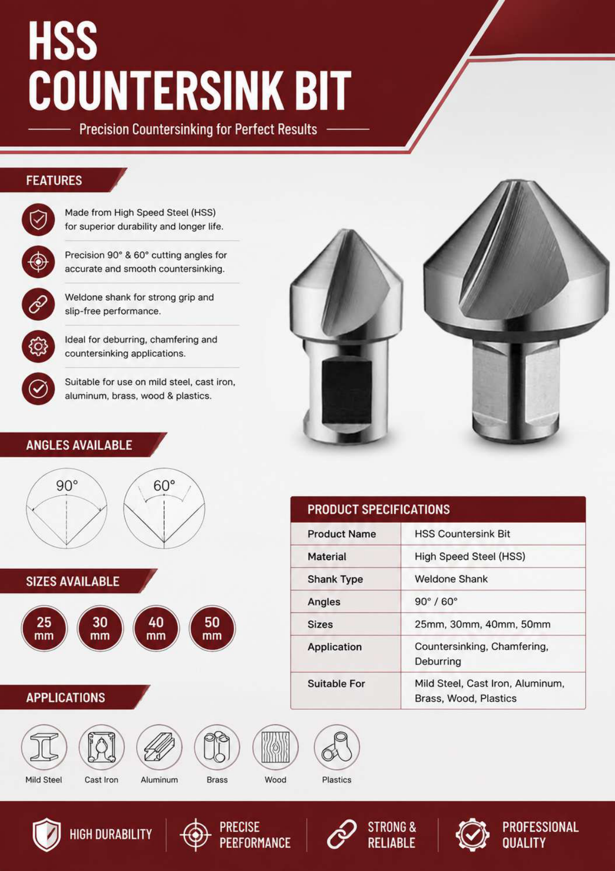 HSS Countersink Bits